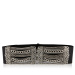 Metallic detail leather belt