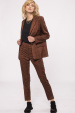 Check print slim-fit pants