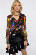 V-neck silk top