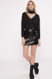 Lace-trimmed knit top