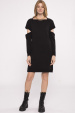 Cut sleeve wool dress