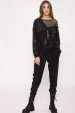 Embellished velvet pants