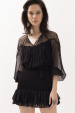 Transparent silk top