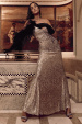 Backless sequinned dress
