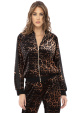 Leopard-print velvet jacket