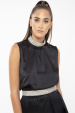 Embellished satin top