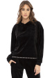 Star-detail velvet hoodie