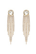 Crystal embellished fringed earrings
