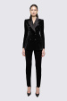 Double-breasted velvet blazer