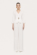 High-waisted crepe pants
