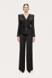 Wool blend ruched blazer