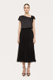 Pleated chiffon midi skirt
