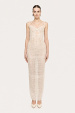 Sequin-detail mesh maxi dress