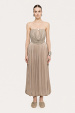 High-waisted chiffon pants