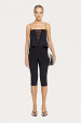 Cropped lace-detail top