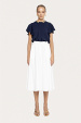 High-waisted cotton midi skirt