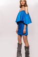Off-the-shoulder ruffled mini dress