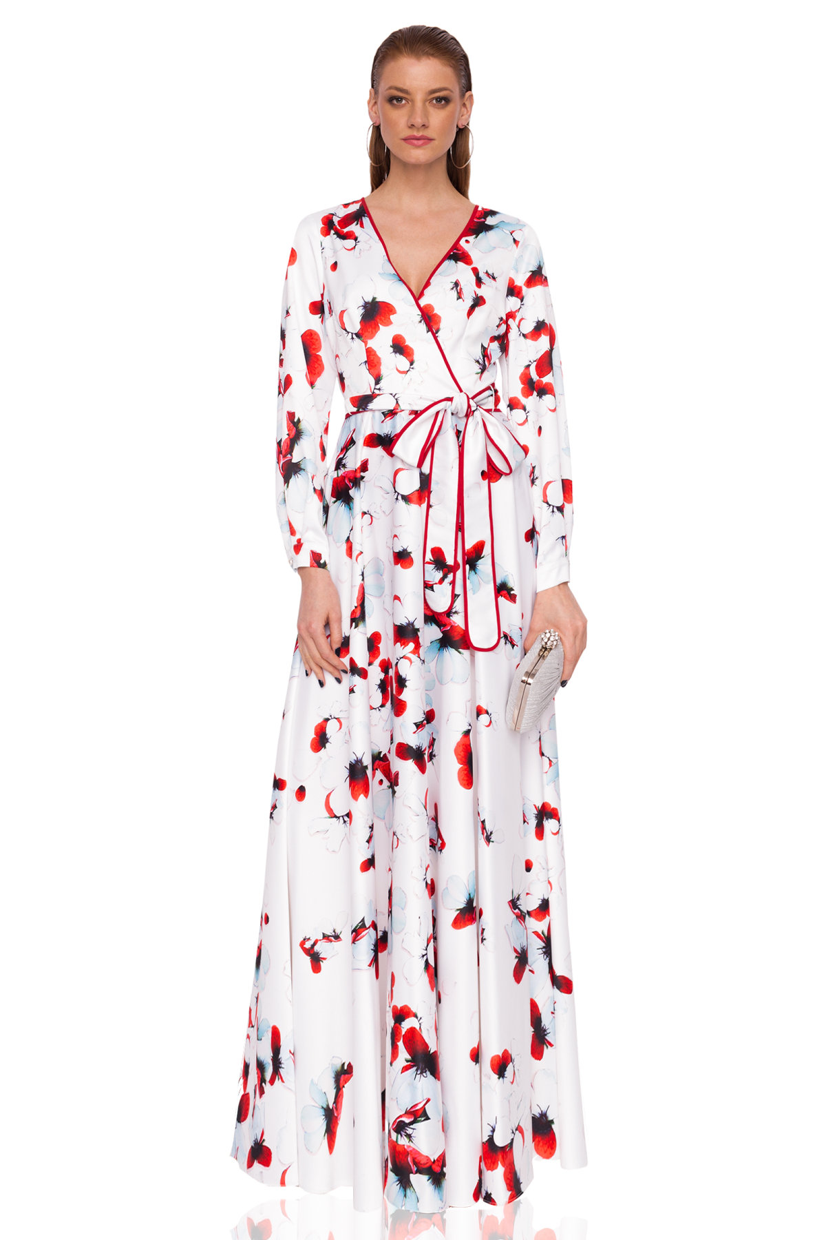 excel Equivalent Abroad Rochie maxi tip kimono cu print floral | rc9544 | NISSA