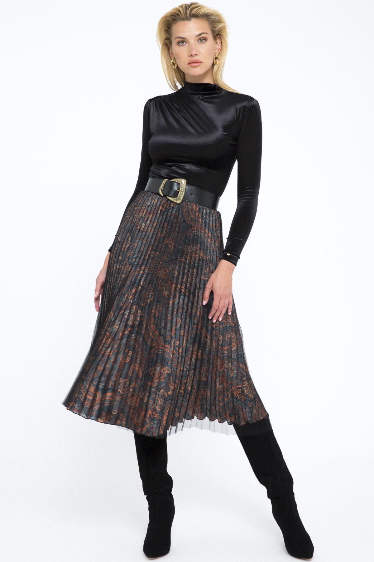 Pleated midi skirt | F13271 | NISSA