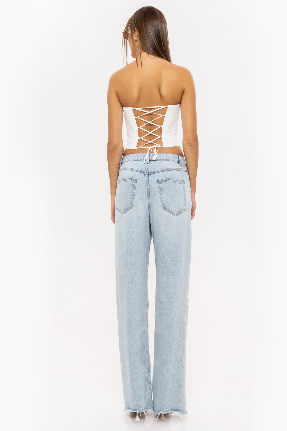 Floral-embroidered corset top | TOP14067 | NISSA