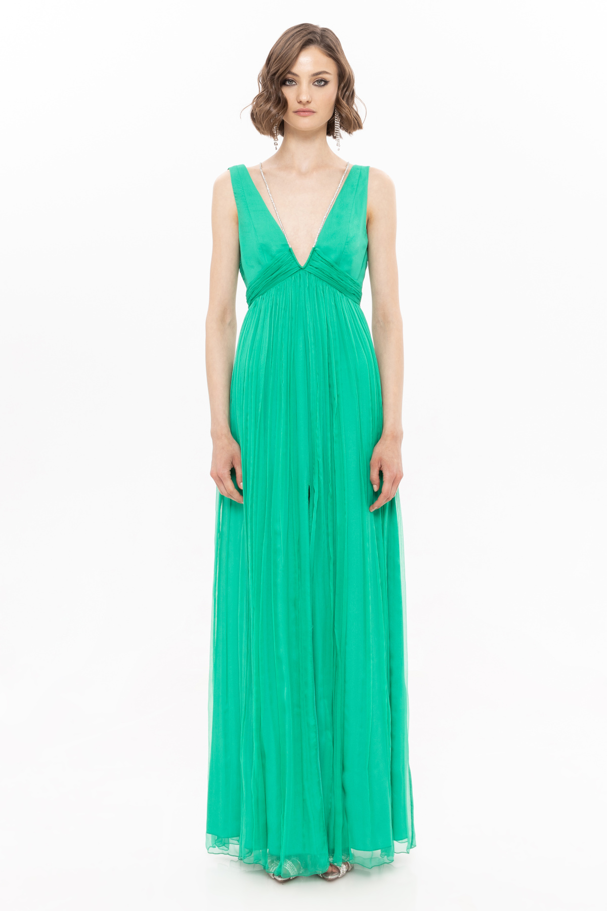 ROCHIE DIN MATASE CU DECOLTEU IN V