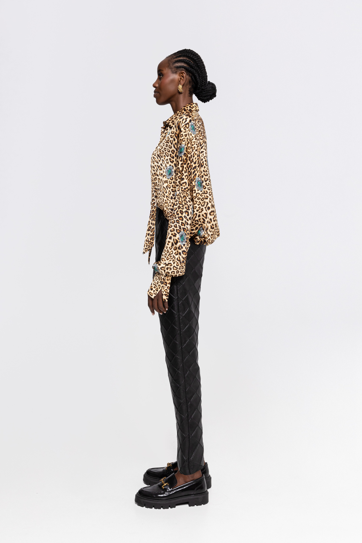 Leopard-print satin shirt | C15252 | NISSA