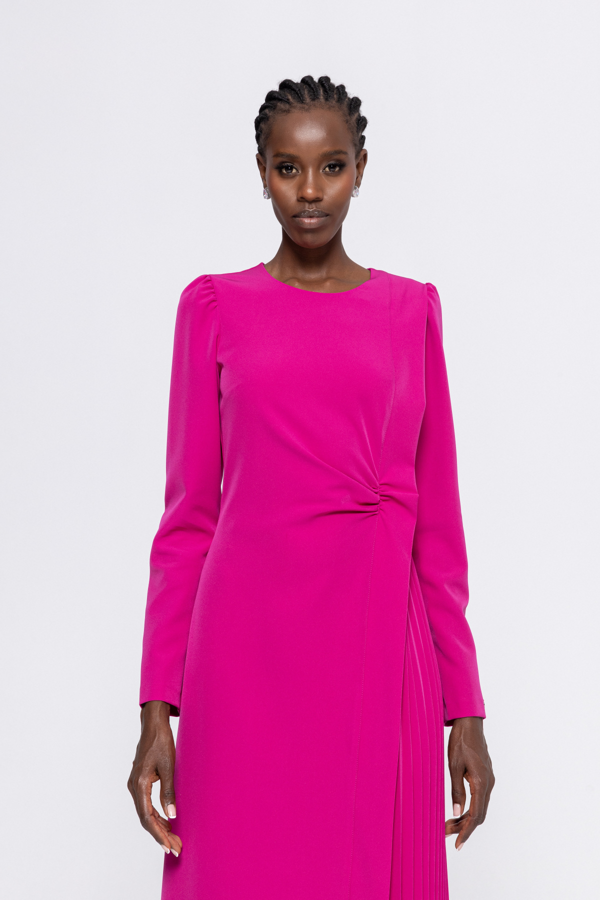 Rochie din stofa cu insertie plisata | RZ15374 | NISSA