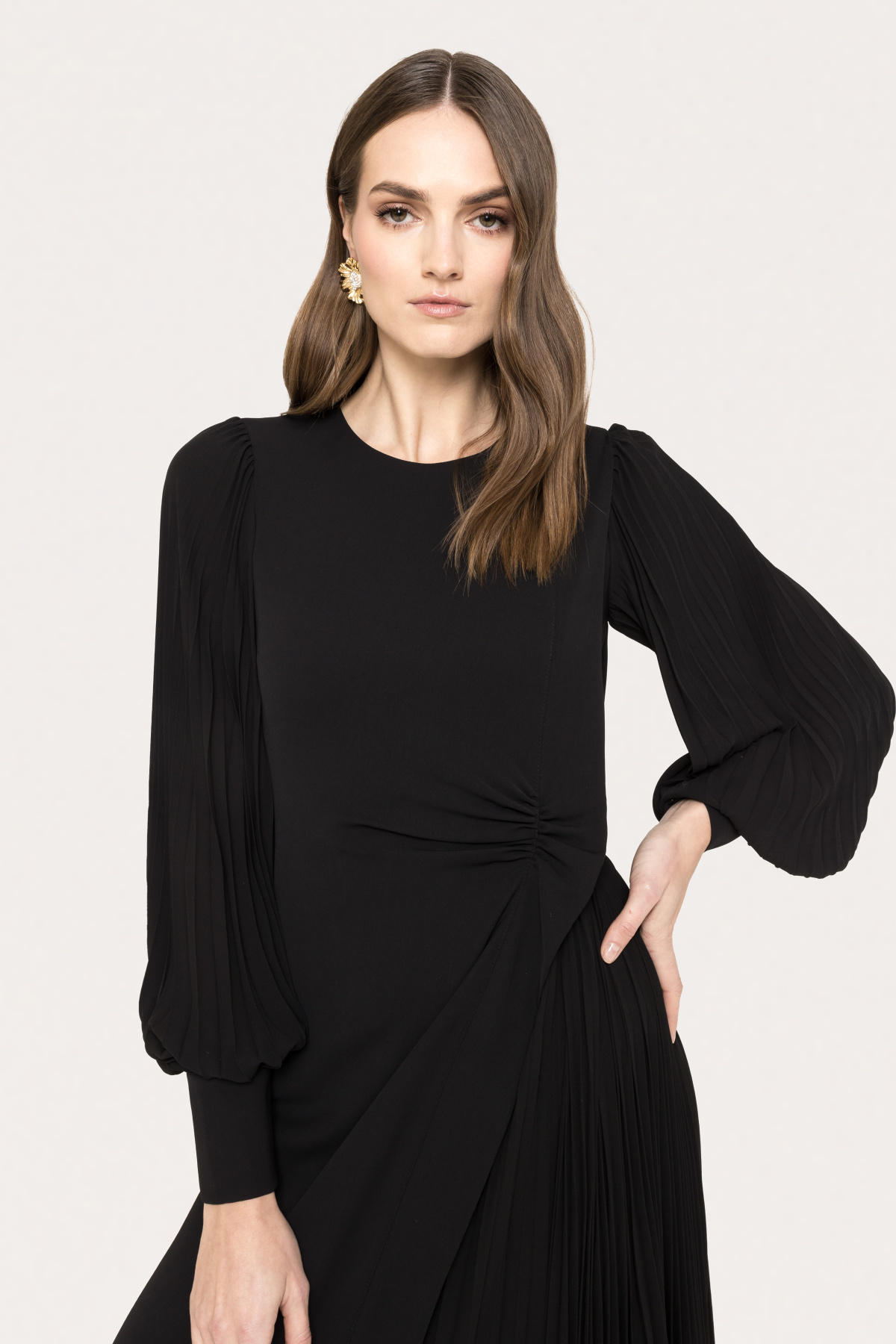 Pleat-detail maxi dress | RS15710 | NISSA