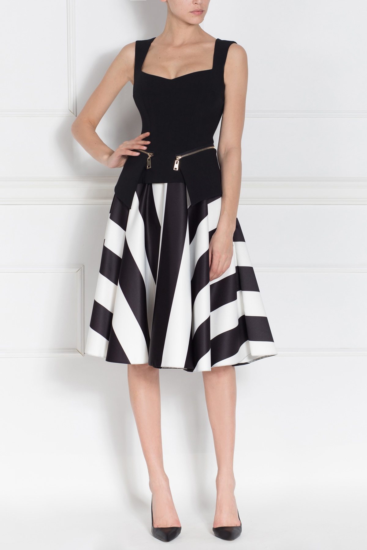 Striped midi skirt | F7688 | NISSA